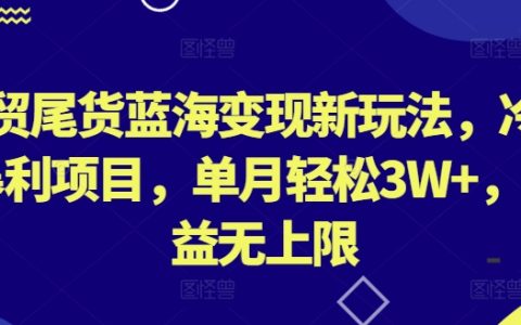 【揭秘】外貿尾貨藍海策略：冷門暴利項目，實現單月收入3W+，無限盈利潛力