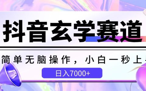 抖音玄學領域新賽道：輕松無腦操作，小白快速上手，日賺7000+的秘密【揭秘】