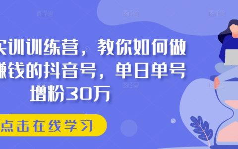 抖音實戰培訓課程：掌握盈利抖音賬號運營技巧，實現單日單號粉絲增長30萬