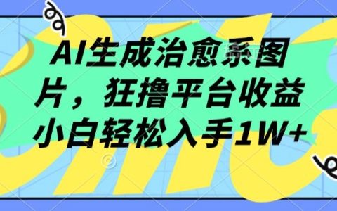 揭秘！AI治愈系圖片創(chuàng)作，狂擼收益，小白輕松上手，輕松實現(xiàn)月入1W+！