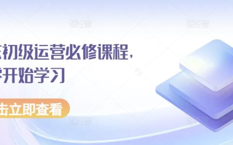 京東初級運(yùn)營必備課程：零基礎(chǔ)入門學(xué)習(xí)指南