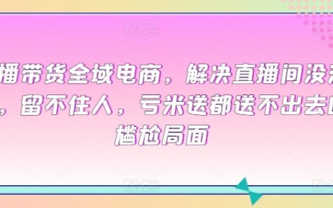 全域電商直播帶貨解決方案：突破直播間流量瓶頸，提升用戶留存，避免虧本促銷