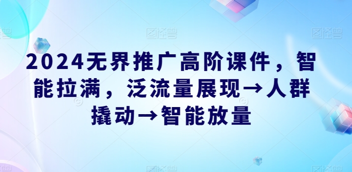 2024無界推廣高階課件，智能拉滿，泛流量展現→人群撬動→智能放量