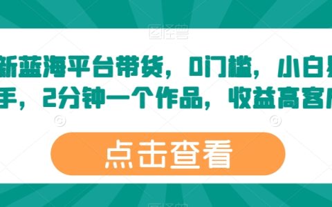 揭秘：最新藍(lán)海平臺(tái)帶貨秘術(shù)，零門(mén)檻入門(mén)，小白輕松上手，兩分鐘速成高收益作品！