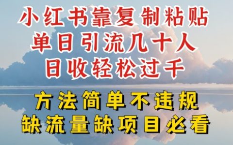 小紅書高效引流秘籍：單日引流入數(shù)十，日收入輕松破千，簡單合規(guī)方法大揭秘