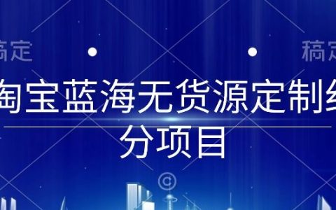 淘寶藍海市場無貨源定制項目解析，0基礎到店鋪實操全程指南【深度揭秘】