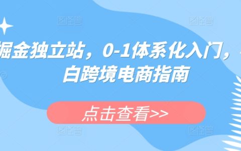掘金獨立站入門到精通：跨境電商小白指南，系統化學習路徑【揭秘】