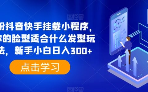 抖音快手0粉絲掛載小程序教程：根據臉型選擇發型，助力小白新手日賺300+【揭秘】