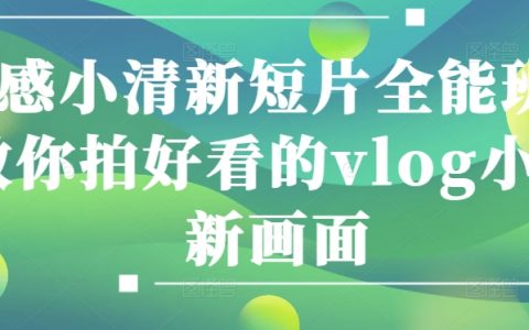 情感短片創(chuàng)作課程：掌握vlog小清新畫(huà)面拍攝技巧，全面提升影像表達(dá)能力