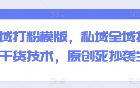 私域流量全域打粉干貨：原創勝過抄襲，打造獨特模板