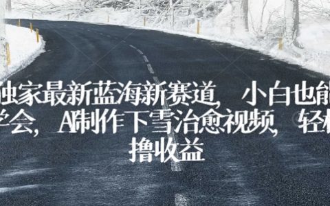 獨(dú)家揭秘最新藍(lán)海賽道：小白速成教程，AI打造治愈系下雪視頻，簡(jiǎn)易盈利模式【深度分析】