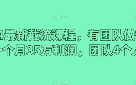 2024年全新截流培訓課程：團隊合作月賺35萬，四人團隊成功案例解析