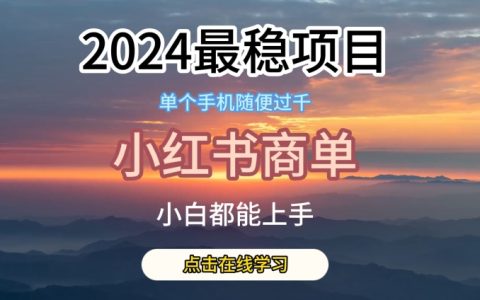 2024年最穩藍海項目揭秘：小紅書商單項目，絕無僅有