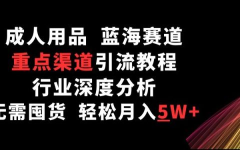 揭秘藍海市場：成人用品渠道引流攻略，深度行業分析，無需囤貨月入5萬輕松實現【獨家解析】