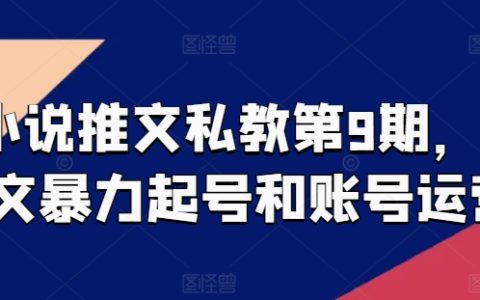 小說推文私教課程第9期：推文暴力起號和賬號運營秘籍