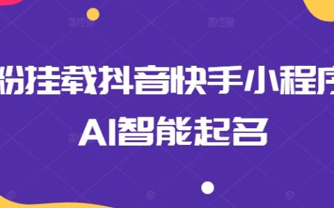 零粉絲抖音快手掛載小程序，AI智能命名教程