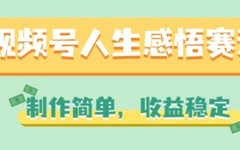 揭秘！視頻號(hào)人生感悟賽道，輕松制作，穩(wěn)定收益【技巧分享】