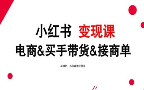 2024小紅書(shū)變現(xiàn)全新教程：電商、買(mǎi)手帶貨、接商單，0基礎(chǔ)到1技能，小白快速輕創(chuàng)業(yè)指南！