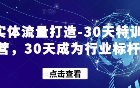 實(shí)體店引流特訓(xùn)營：30天快速打造行業(yè)影響力，突破經(jīng)營瓶頸