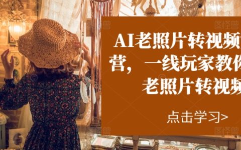 AI老照片轉視頻特訓營：一線高手帶你玩轉老照片變身視頻