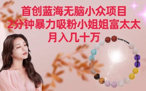 揭秘首創藍海小眾項目！2 分鐘瘋狂吸粉小姐姐富太太，輕松月入幾十萬