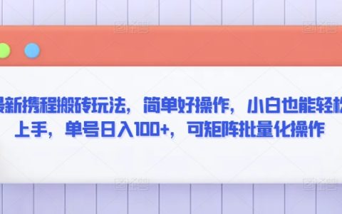 攜程搬磚新技巧：輕松入門，小白快速日賺100+，矩陣化操作攻略【深度解析】