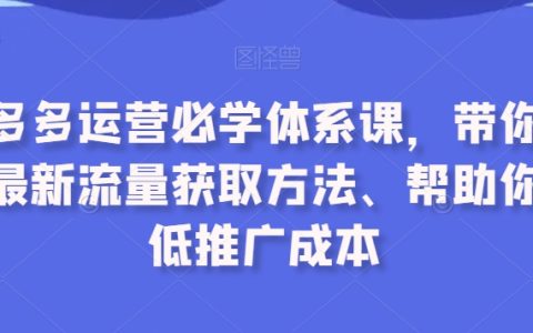 拼多多商家必修！全新流量獲取技巧解析，高效降低推廣費用實戰指南