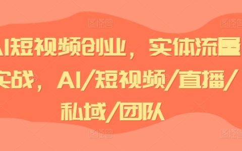 AI短視頻創(chuàng)業(yè)實(shí)戰(zhàn)攻略：實(shí)體流量變現(xiàn)秘籍，涵蓋AI技術(shù)、短視頻、直播、私域運(yùn)營與團(tuán)隊(duì)建設(shè)全解析