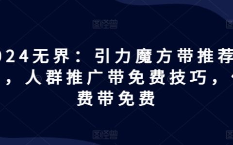 2024無界：引力魔方創新玩法指南，精準人群推廣策略，付費引流技巧揭秘，實現成本優化