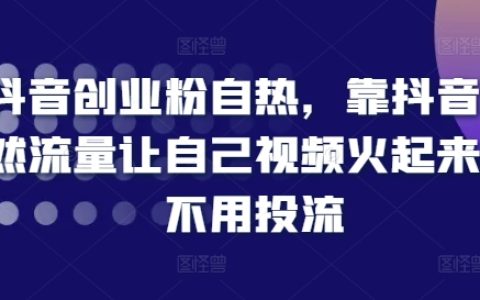 抖音創業粉：如何通過自然流量提升視頻熱度，無需投放廣告實現粉絲增長