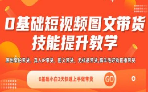 短視頻帶貨實戰教程：零基礎小白3天快速掌握圖文直播帶貨技巧（直播+錄播課程）