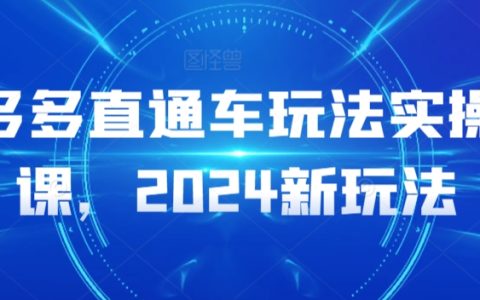 拼多多直通車2024最新玩法實操課程