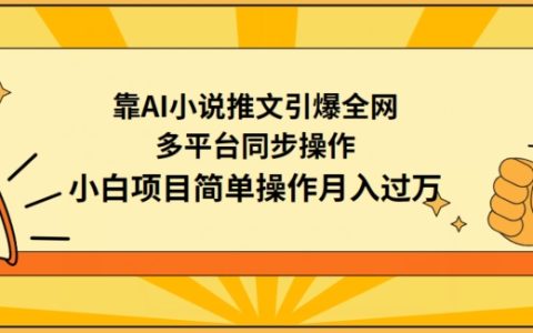 AI小說推廣引流絕技：多平臺同步運營，小白也能月入過萬
