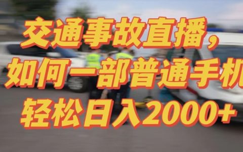 2024年半無(wú)人交通事故直播教程：實(shí)戰(zhàn)技巧教學(xué)，每日收入2000+不再是夢(mèng)