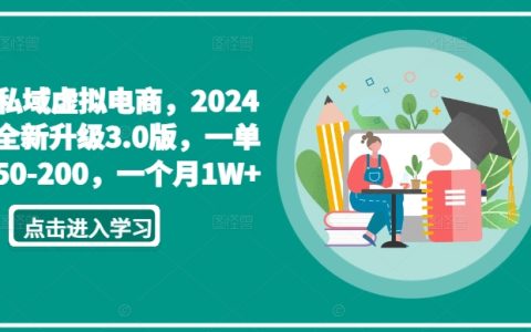 2024私域虛擬電商3.0升級(jí)版揭秘，單筆利潤(rùn)50-200元，月入過(guò)萬(wàn)不是夢(mèng)【盈利模式解析】