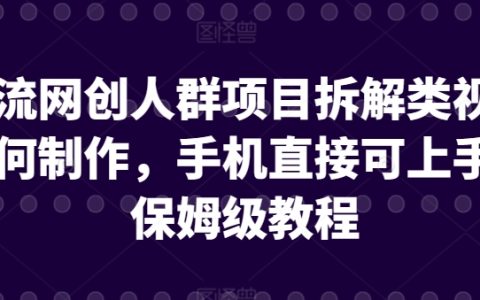 手機(jī)制作網(wǎng)創(chuàng)引流視頻教程：保姆級(jí)指導(dǎo)，輕松上手，揭秘盈利技巧【深度解析】