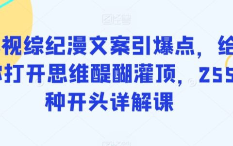 影視綜漫文案的熱門引爆點：開啟思維新境界，255 種開頭深度詳解課程