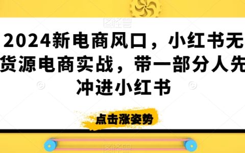 2024電商藍(lán)海攻略：小紅書無貨源電商實(shí)操教程，率先引領(lǐng)先鋒賣家搶占市場先機(jī)