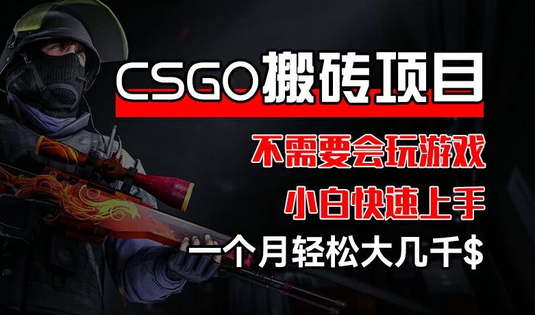 CSGO 裝備搬磚項目，操作簡單，不需要會玩游戲，小白也能快速上手，一個月輕松大幾千【揭秘】
