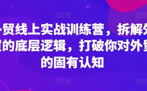 2024外貿(mào)實(shí)戰(zhàn)特訓(xùn)營：深度解析外貿(mào)底層邏輯，重塑你的外貿(mào)認(rèn)知框架