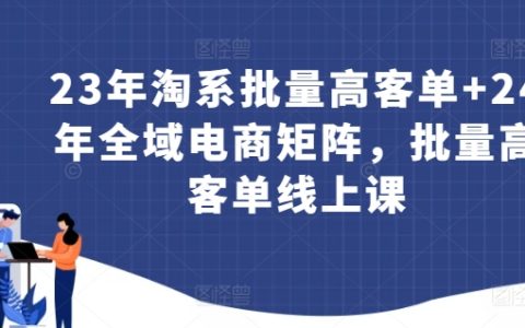 2023年淘系批量高客單電商策略與2024年全域電商矩陣教程，專業線上課程