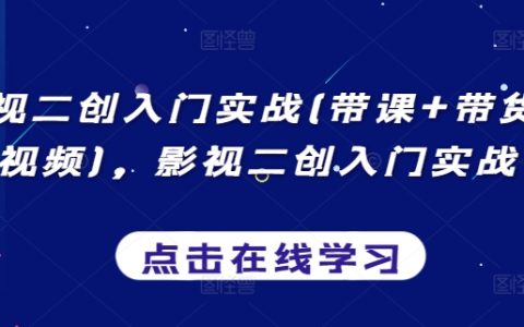 影視二次創作新手實操課程：帶課程+商品銷售+中視頻策略，全方位教學指導