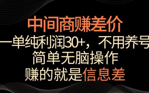 揭秘中間商秘訣：單筆利潤超30%，操作簡單易行，靠信息差輕松日賺1000+