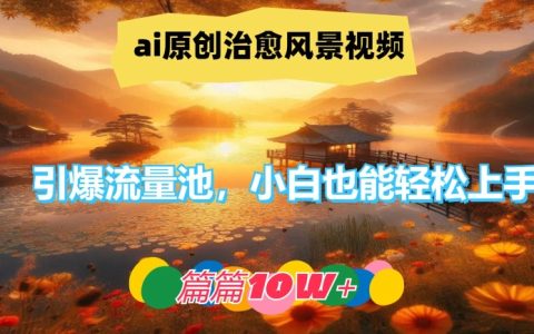 AI賦能治愈系風景短視頻，爆款流量攻略，新手快速掌握，每部作品突破10萬點贊【深度解析】