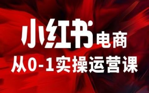 小紅書電商從0-1實操運營課，一站式實現電商運營突破