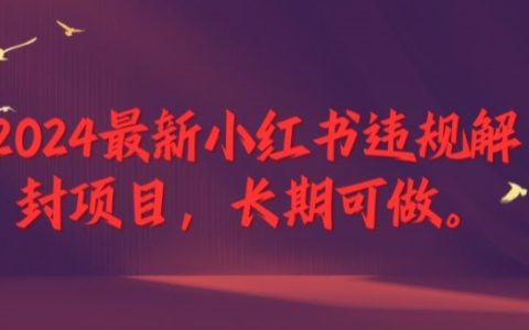 2024小紅書違規解封攻略：長期穩定，可做至退休的項目【大揭秘】