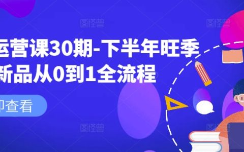 淘系電商實戰教程第30期：下半年旺季新品打造攻略，從零起步實現爆款全流程解析