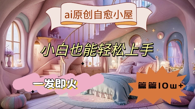 ai原創治愈小屋，小白也能輕松上手，一發即火，篇篇10w+【揭秘】