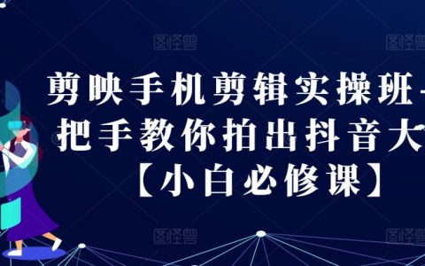 剪映手機視頻剪輯課程——手把手教你制作抖音熱門視頻【新手必學】