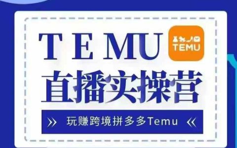 Temu直播實戰訓練營，玩轉跨境拼多多Temu，從國內電商轉型海外賺取美元